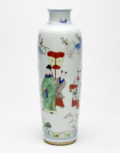 Image for Lot Chinese Wucai Porcelain Sleeve Vase