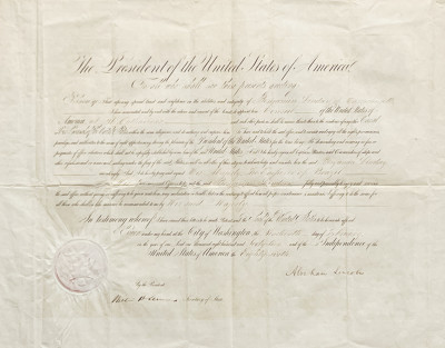 Abraham Lincoln Signed Brazil Consul Appointment