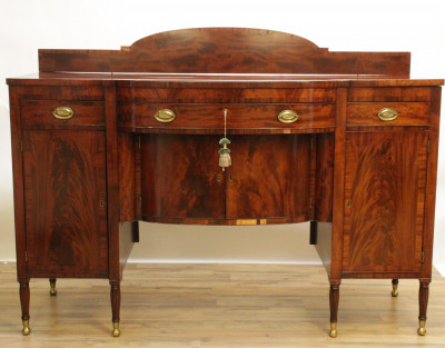 Image for Lot Federal Mahogany Bowfront Sideboard c1790