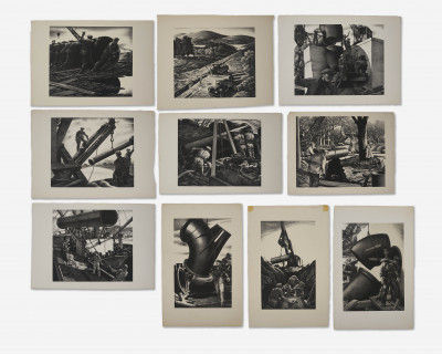 Edward Arthur Wilson - Group, ten (10) pipe construction prints