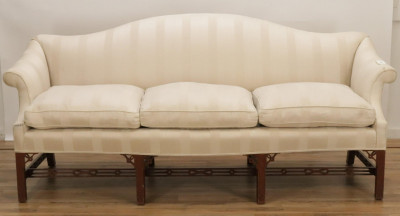 Image for Lot Margolis Chinese Chippendale Camelback Sofa
