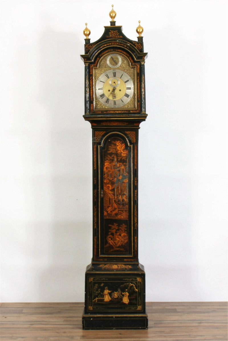 Image 2 of lot 18th C. Chinoiserie Tall Case Clock