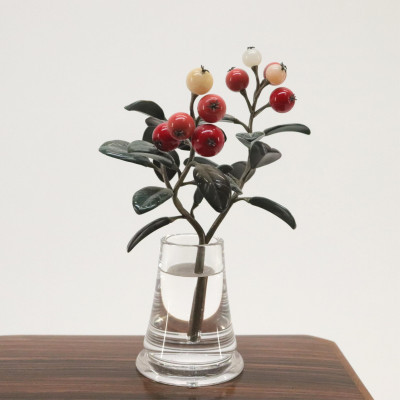 Image for Lot Carl Faberge Style Imperial Cranberry Sprig