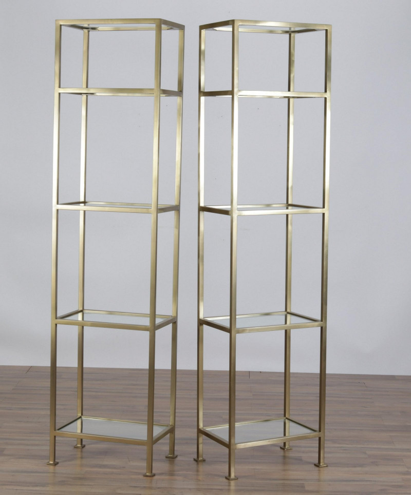 Image 5 of lot 3-Part Brass Patinated Etagere
