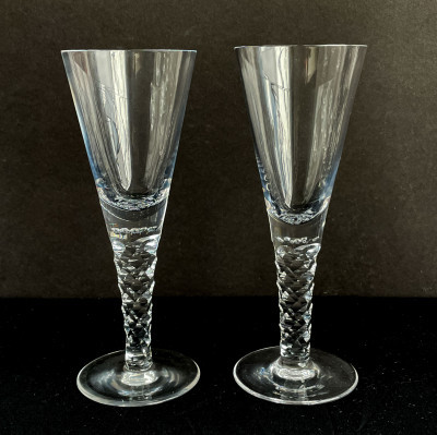 Group of Large Clear Glass Officer's Goblets
