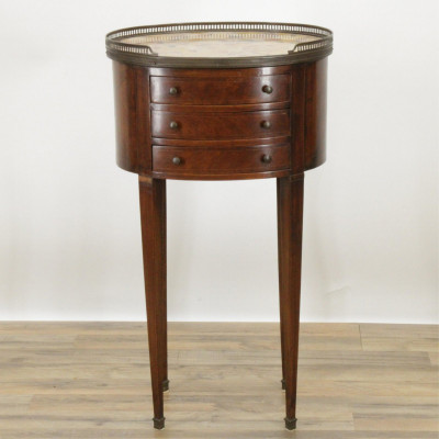 Image for Lot Continental Inlaid Wood Terrazzo Side Table