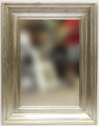 Image for Lot Contemporary Metal Veneered Frame Mirror