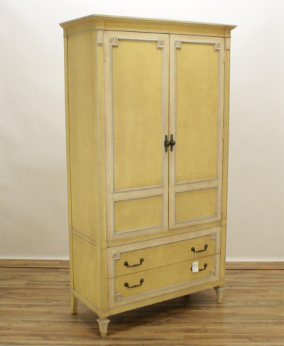 Image for Lot NeoClassical Yellow Painted Wardrobe