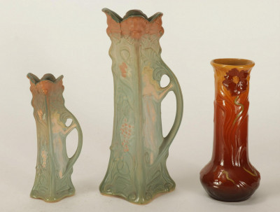 Image for Lot Weller - Two Maiden Ewers & Vase