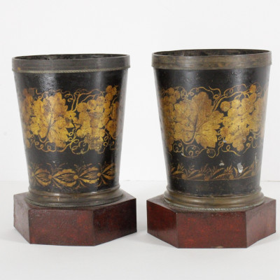 Image for Lot Pair of Victorian Tole Jardinieres 19th C