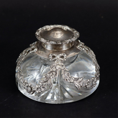 Image for Lot William Comyns Sterling Overlay Inkwell, 1907