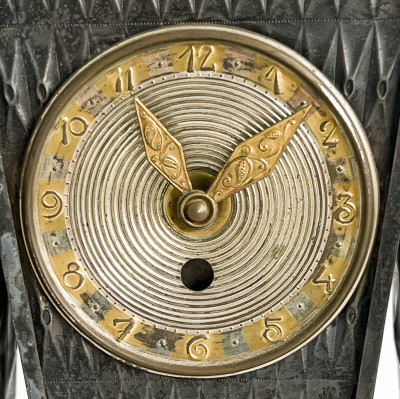 Arts and Crafts Metal Mantel Clock