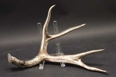 Image for Lot Silvered Glass Faux Deer Antler