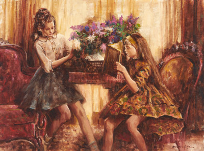 Title Wendell Hall - Two Young Girls / Artist