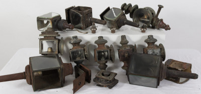 Image for Lot Collection of Antique Carriage Lamps