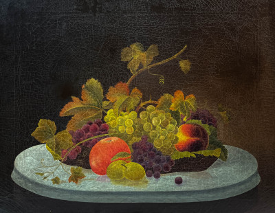 Title Artist Unknown - Still Life with Grapes and Apples / Artist