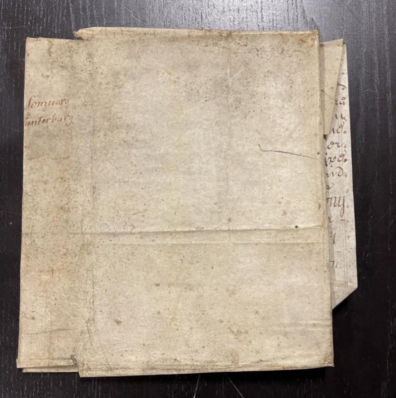 Image 2 of lot [BOOK ARTS] early use of a vellum document as a d.j.