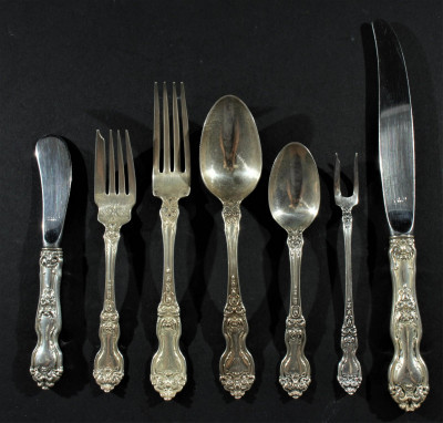 Image for Lot Wallace Meadow Rose Sterling Silver Flatware