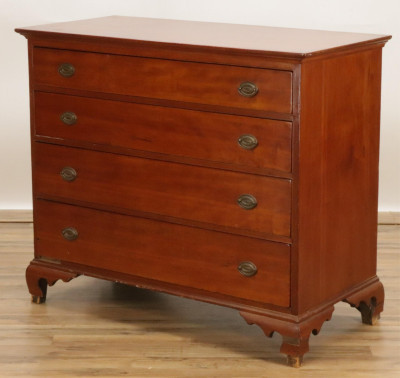 Image for Lot Chippendale Cherry Chest of Drawers