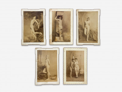 Artist Unknown - 5 Cabinet Cards (Nudes)