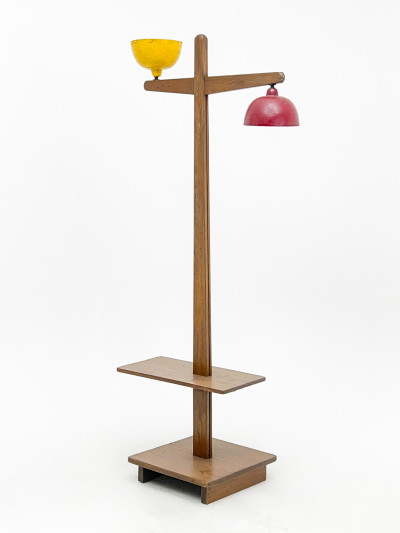 Image for Lot Pierre Jeanneret, Standard Floor Lamp From Chandigarh, Yellow and Red