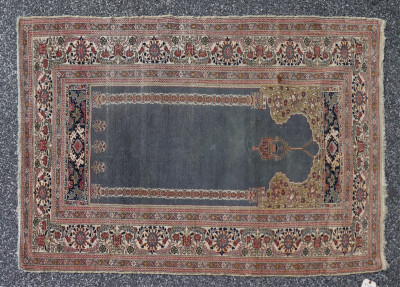 Image for Lot Keysari, Turkish Artificial Silk & Wool Prayer Rug