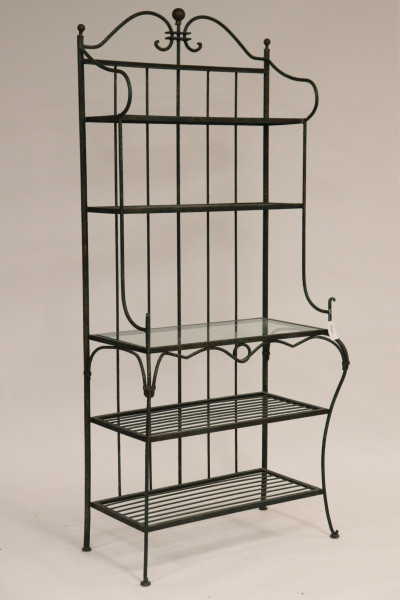 Image for Lot French Provincial Style Painted Iron Baker's Rack