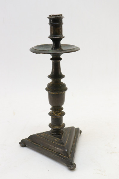 Image for Lot French Baroque Bronze Candlestick 16th C