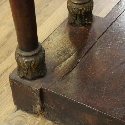 Image 4 of lot 19th C. Empire Wood and Marble Pier Table