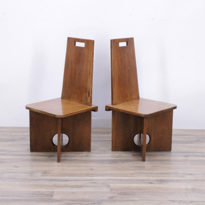 Image for Lot Ilonka Karasz Pair Pine Child&apos;s Chairs, Early 20th