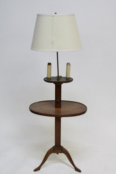 Inlaid 2-Tier Lamp Table