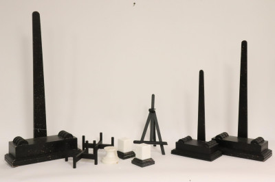 Image for Lot 3 Marble Socles & 6 Wood Stands