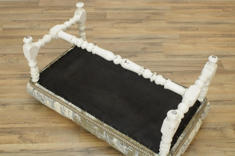 Image 4 of lot 19th C Toile Upholstered Bench