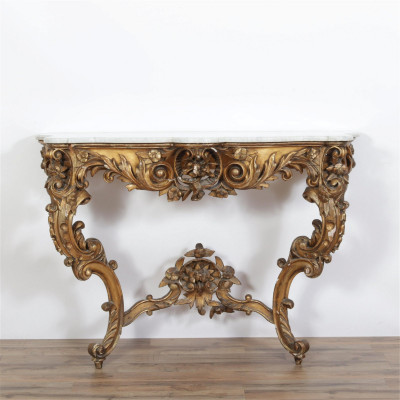 Image for Lot Rococo Style Giltwood Console, 19th/20th C.