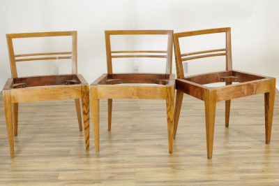 Image for Lot Set of 3 Art Deco Style Oak Side Chairs