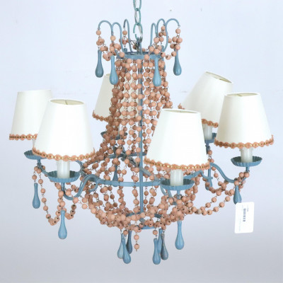 Image for Lot NeoClassical Style Coral  Green Chandelier