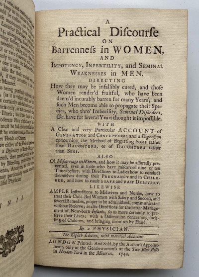 Image for Lot ANON. The Ladies Physical Directory 8th ed. [1742]