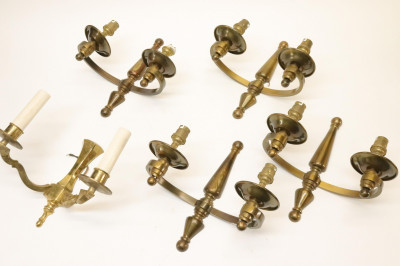 Image for Lot Set of Four Brass Scones  One