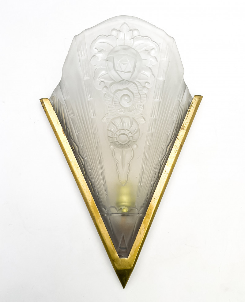 French Art Deco Frosted Glass Sconce
