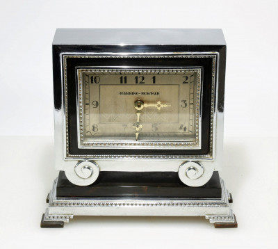 Image for Lot Manning Bowman Art Deco Chrome Clock, c.1930