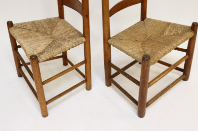 Image 3 of lot 2 Maple Ladderback Chairs, New England, 18/19 C.