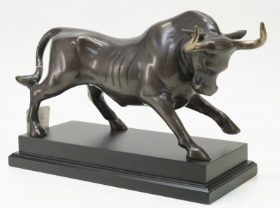 Image for Lot Bronze Charging Bull