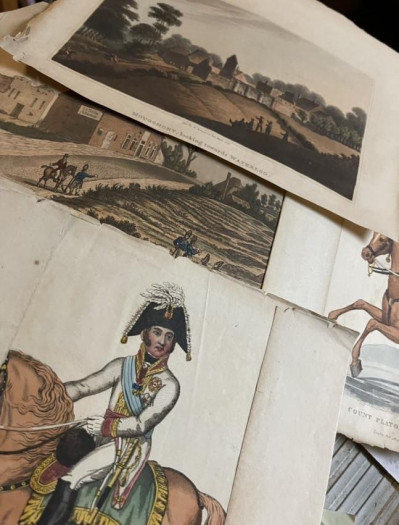 Image for Lot Four early hand colored engravings Napoleon wars