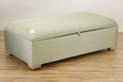 Image for Lot Contemporary Silk Upholstered Storage Bench
