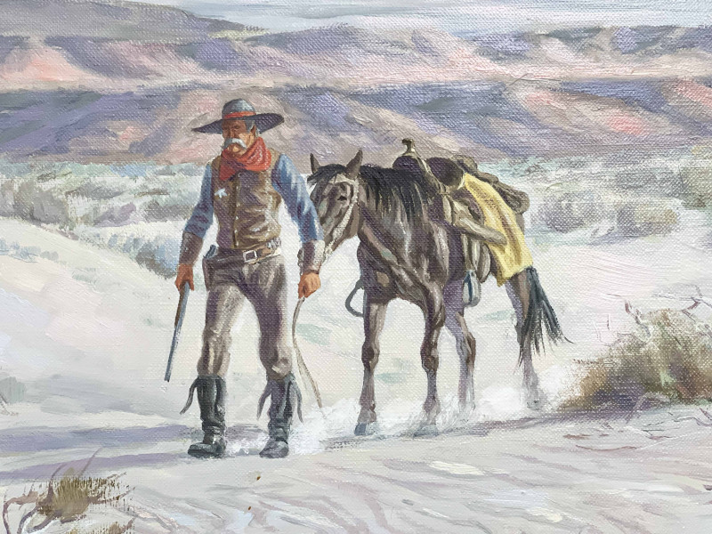 Joe Ruiz Grandee - Cowboy Leading His Horse