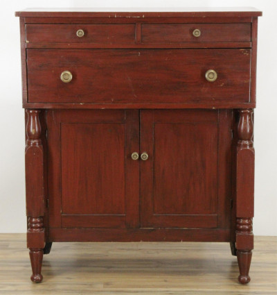 Image for Lot 19C American Empire Painted Cupboard Chest
