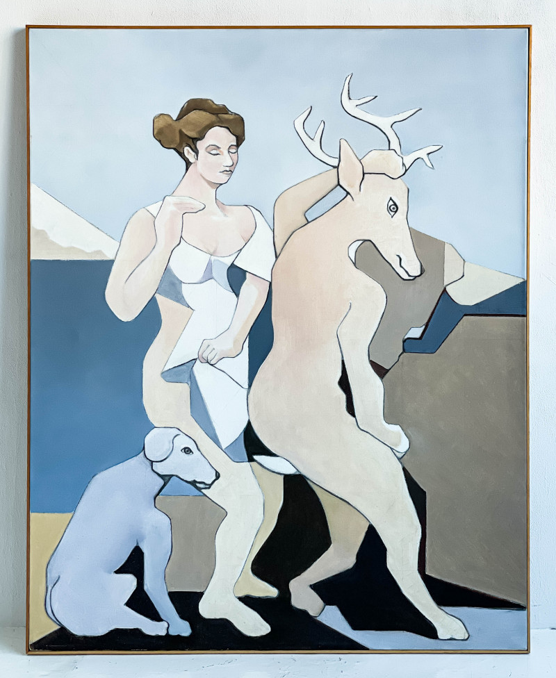 Leonard Alberts - Untitled (Woman with Dancing Deer and Dog)