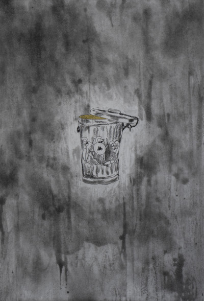 Title James Rosenquist - Gold Trash Can / Artist