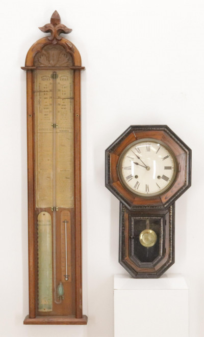 Image for Lot Admiral Fitzroy's Barometer with Regulator Clock