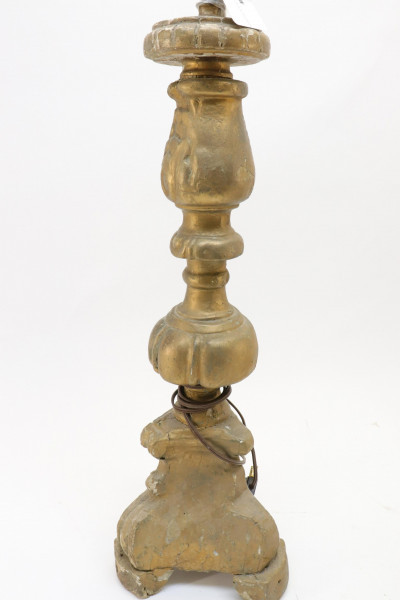 Image 6 of lot 2 Continental Baroque Gilt Candlesticks 18th C